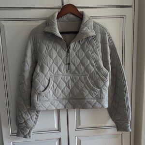 Lululemon Scuba Oversized Quilted 1/2 Zip Jacket 3HFKS Taupe Women’s XS / Small